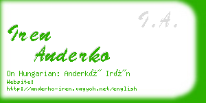 iren anderko business card